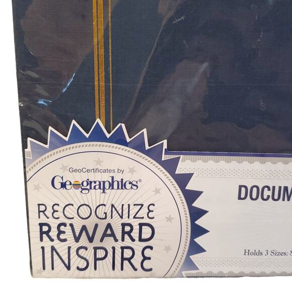 Document Covers Certificate Holder Oversized Embossed Linen Finish Geographics - Picture 3 of 8